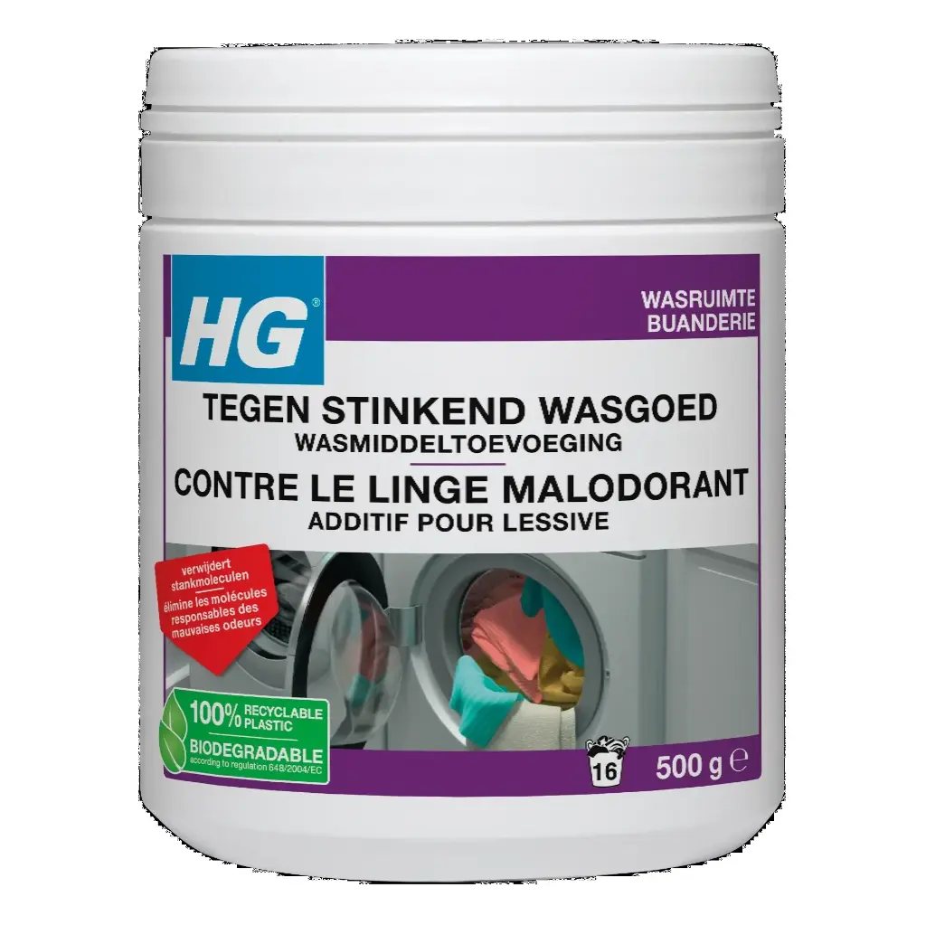 HG WASMIDDELTOEVOEGING TEGEN STINKEND WASGOED 500GR
