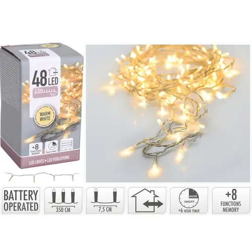 KVL BUI SN:TRANSP. 3.5M 48LED 8F TIMER (EX.3AA) 