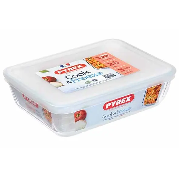 PYREX SCHAAL GLAS M/DEKSEL 22X17CM 1.5L