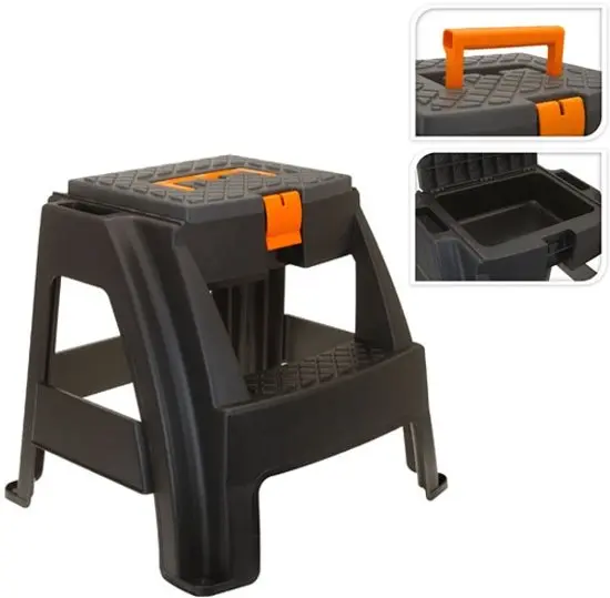 KRUK M/ GEREEDSCHAPSKIST GRIJS 2TREDEN