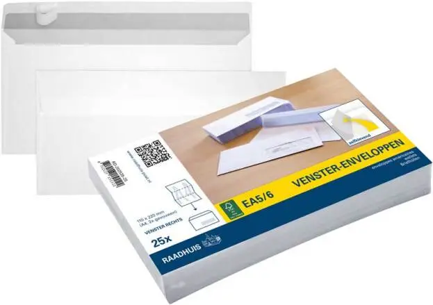 ENVELOPPE M/KLEEFBAND 110X220CM S/25 M/VENSTER