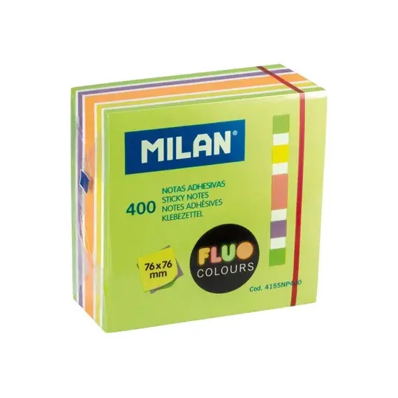 MILAN KLEEFBLAADJES 400VEL 76X76MM FLUO
