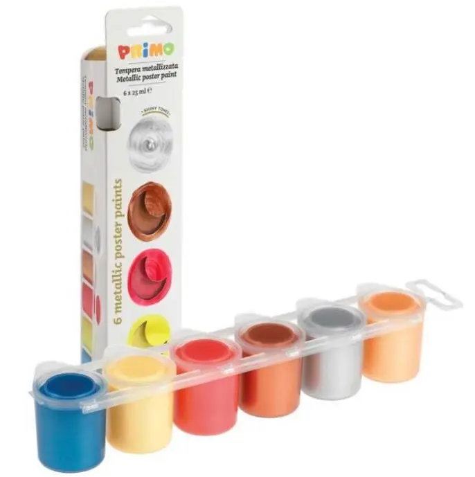 PRIMO PLAKKAATVERF 6X25ML READY MIX METALLIC