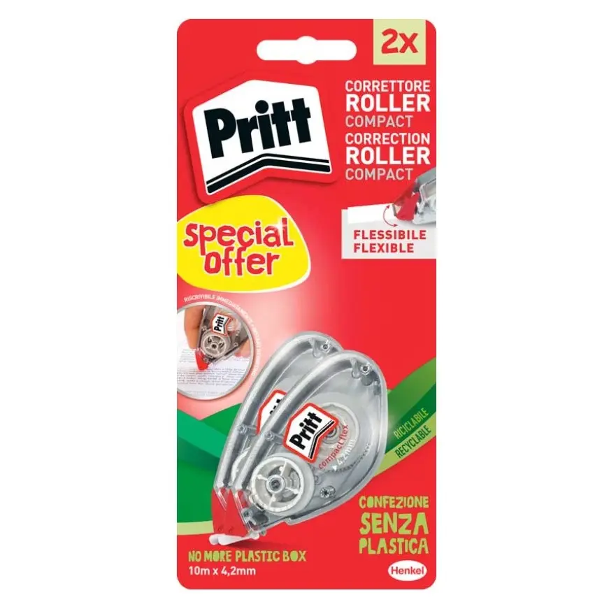 PRITT CORRECTIE ROLLER COMPACT 4.2MM 2X10M