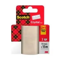 SCOTCH PLAKBAND TRANSP. 19MMX15M 2+1