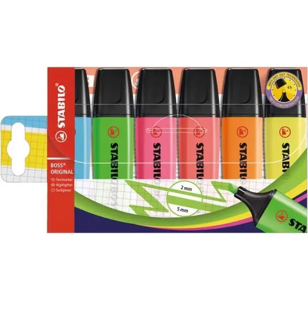 STABILO BOSS MARKEERSTIFTEN ORIGINAL POCHETTE S/6
