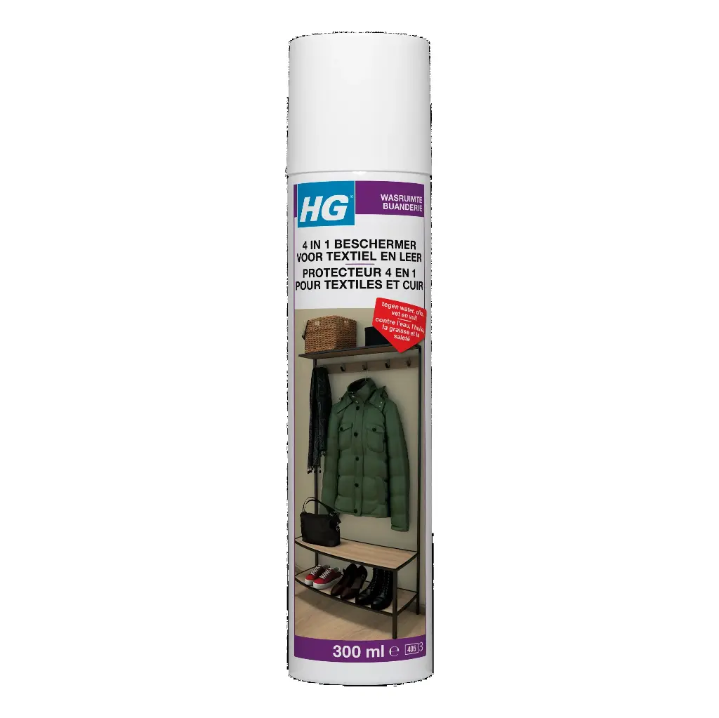 HG 4IN1 BESCHERMER VOOR TEXTIEL & LEER- SPRAY 300ML
