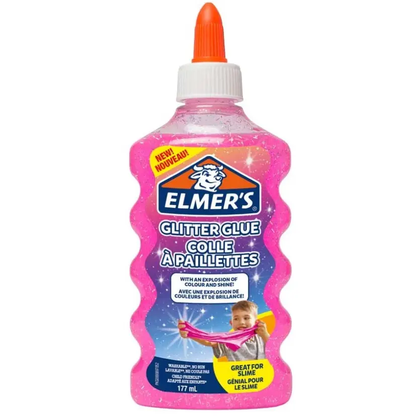 ELMERS GLITTERLIJM VLOEIBAAR 177ML ROOS