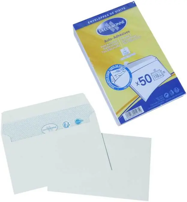 LA COURONNE ENVELOP VOOR VISITEKAART 90X140MM S/50 WIT
