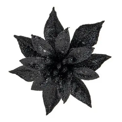 KERST KNIJPER KERSTROOS KUNSTSTOF GLITTER D8CM S/3