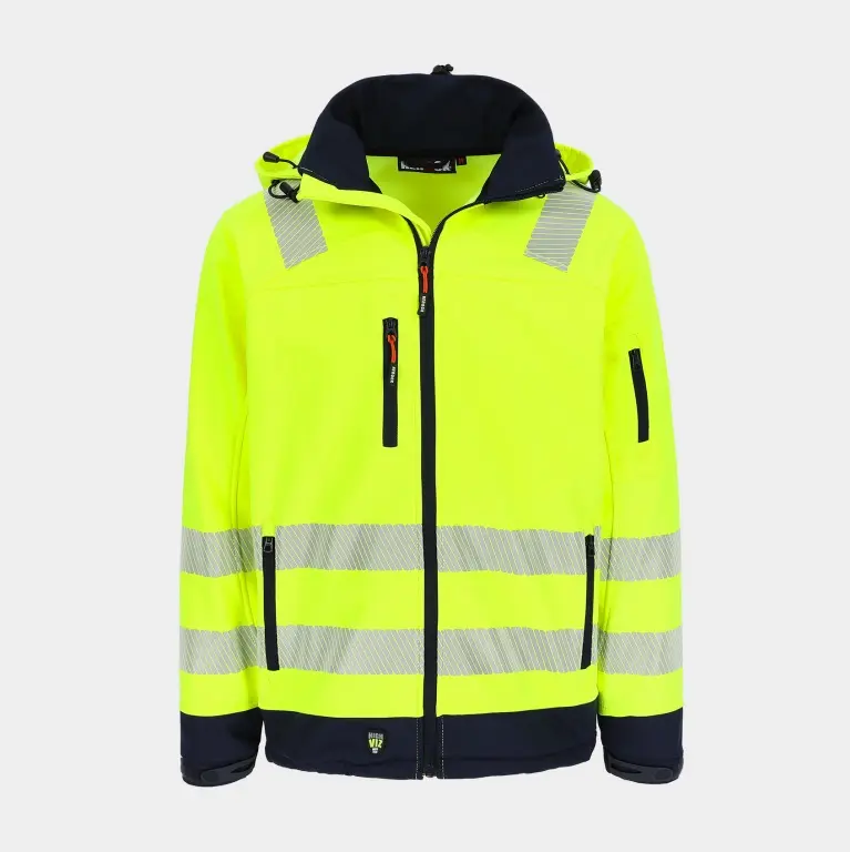 HEROCK SOFTSHELL JAS GREGOR H-VIZ GEEL/MARINE