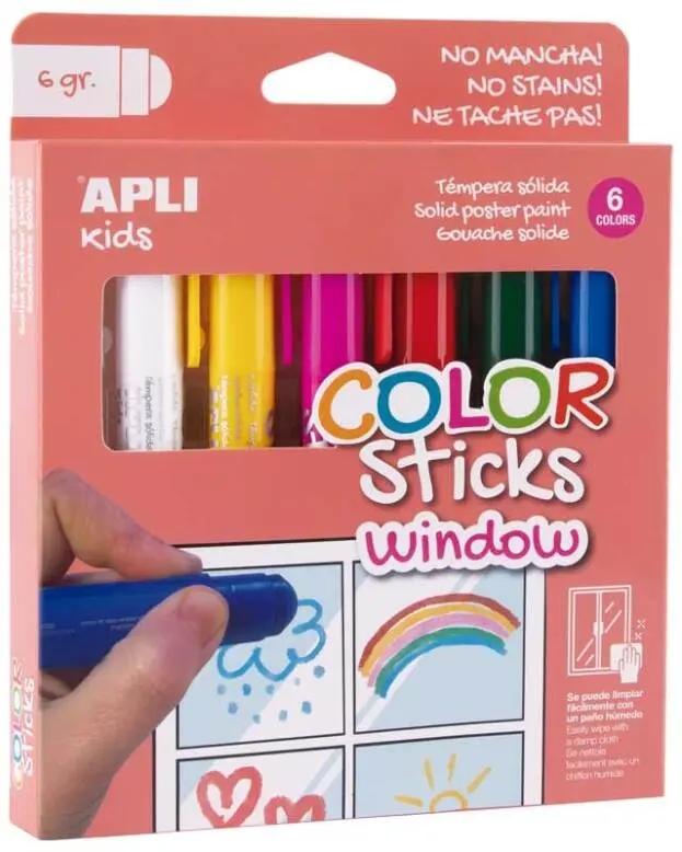 APLI RAAMSTIFTEN 6ST KLEUREN ASS