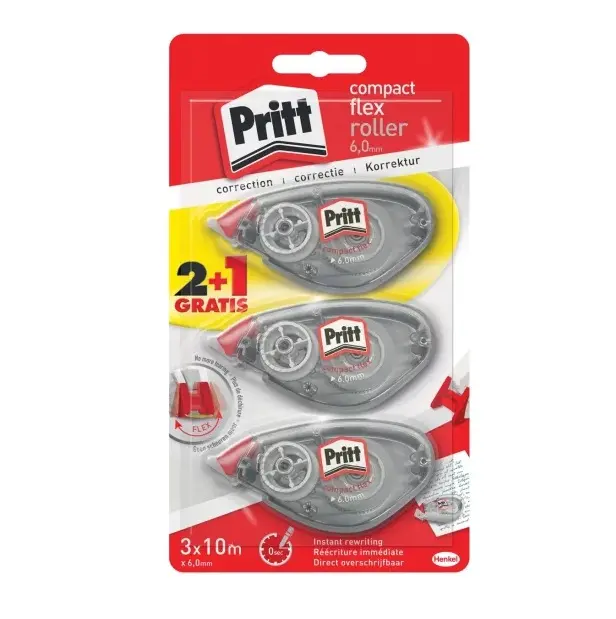 PRITT CORRECTIE ROLLER COMPACT FLEX 6MMX10M 2+1GRATIS