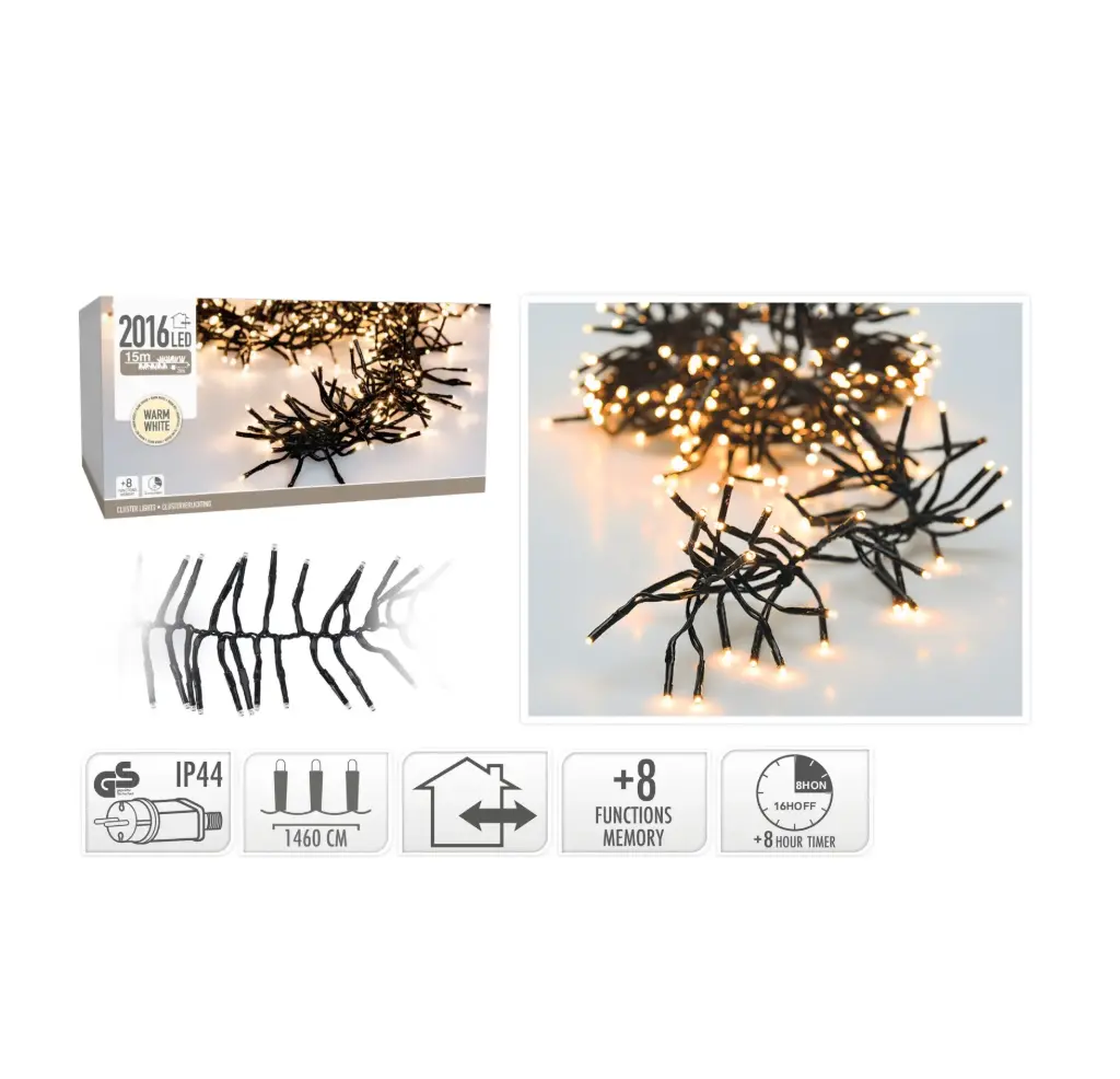 KVL BUI CLUSTER SN:ZWART 14.6M 2016LED 8F TIMER 