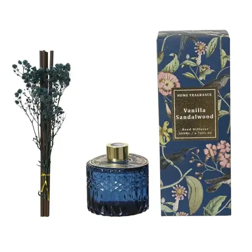 GEURSET GLAS M/STOKJES & BLOEMEN GEUR/KLEUR ASS3