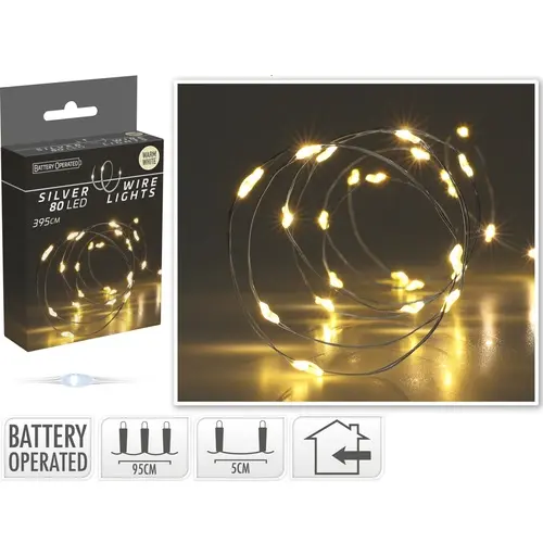 KVL BIN DR:ZILVER 3.95M 80MICROLED (EX.3AA)