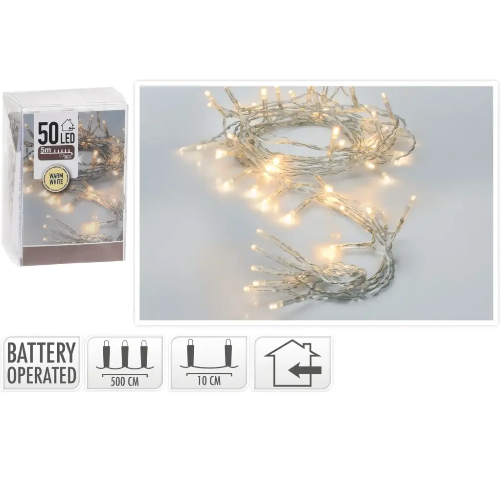 KVL BIN SN:TRANSP. 5M 50LED (EX.3AA)