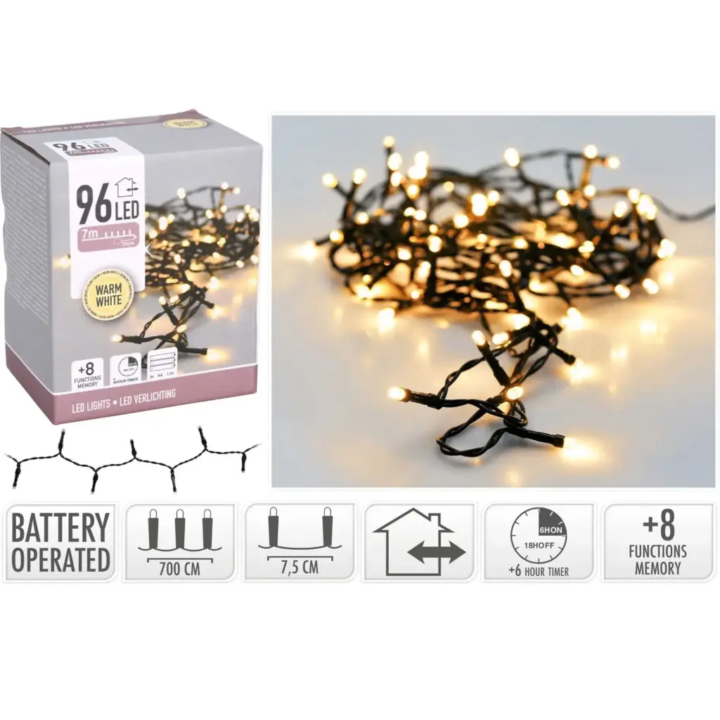 KVL BUI SN:ZWART 7M 96LED 8F TIMER (EX.3AA)