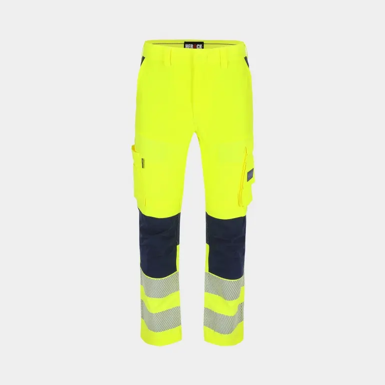 WERKBROEK HEROCK HECTOR HI-VIZ GEEL/MARINE