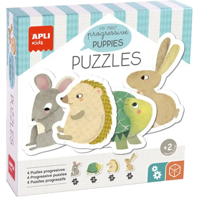 APLI KIDS PUZZEL 4IN1 12ST MY FIRST PUPPIES