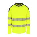 HEROCK T-SHIRT LANGE MOUW LUNAR HI-VIS GEEL-MARINE