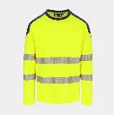 HEROCK T-SHIRT LANGE MOUW LUNAR HI-VIS GEEL-MARINE