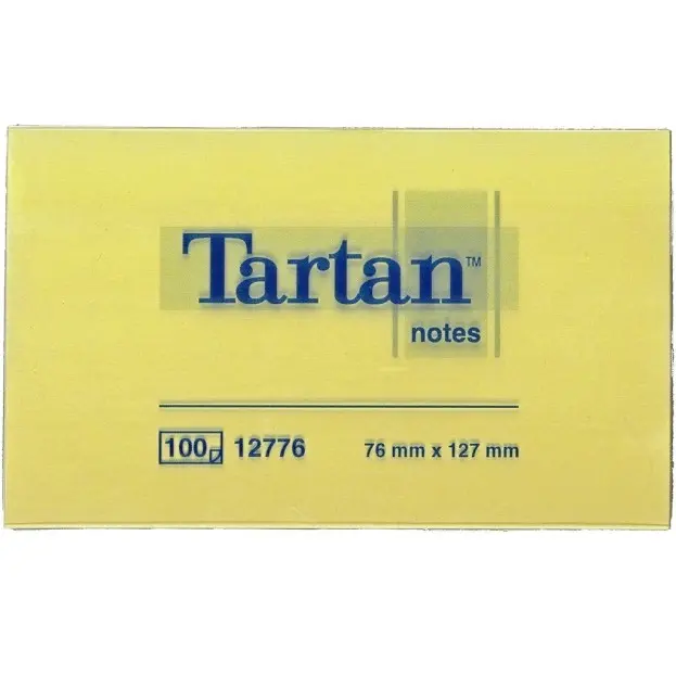 TARTAN KLEEFBLAADJES 76X124MM 100BL GEEL -LOT-