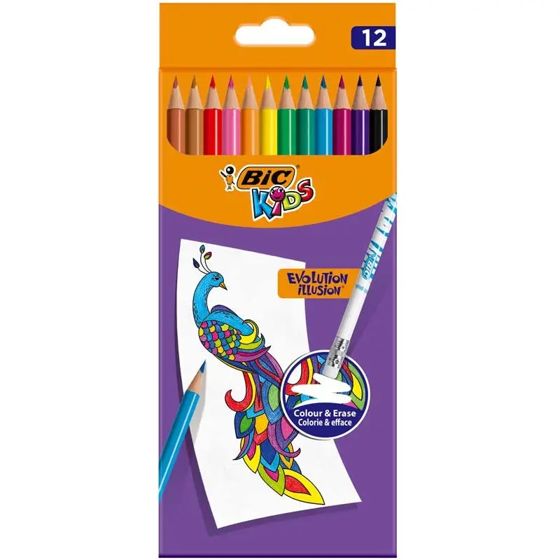 BIC KLEURPOTLODEN KIDS EVOLUTION ILLUSION S/12 -LOT-
