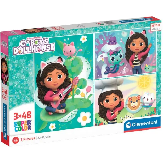 PUZZEL CLEMENTONI 3X48ST GABBY'S DOLLHOUSE