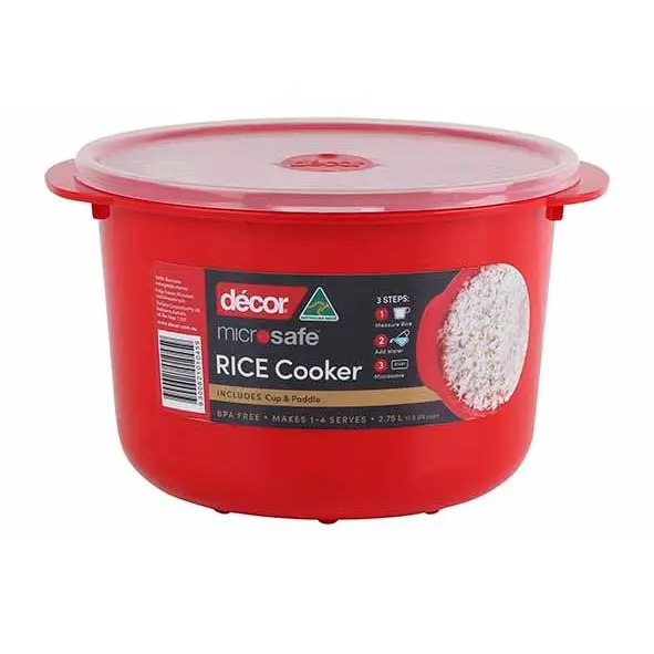 DECOR RIJSTKOKER 2.75L D20.5XH14CM ROOD