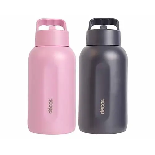 DECOR GEISOLEERDE DRINKFLES IDW XXL RVS 2L ROOS/ZWART ASS2