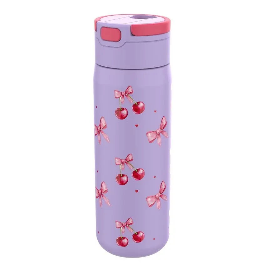 LUNCH BUDDIES DRINKFLES RVS 600ML CHERRY