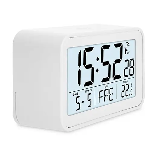 ADE ALARMKLOK DIGITAAL RADIOGESTUURD M/LICHT WIT (IN.2AAA)
