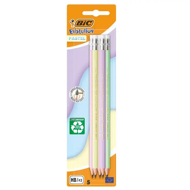 BIC GRAFIETPOTLOOD EVOLUTION PASTEL HB 5ST M/GOMTOP