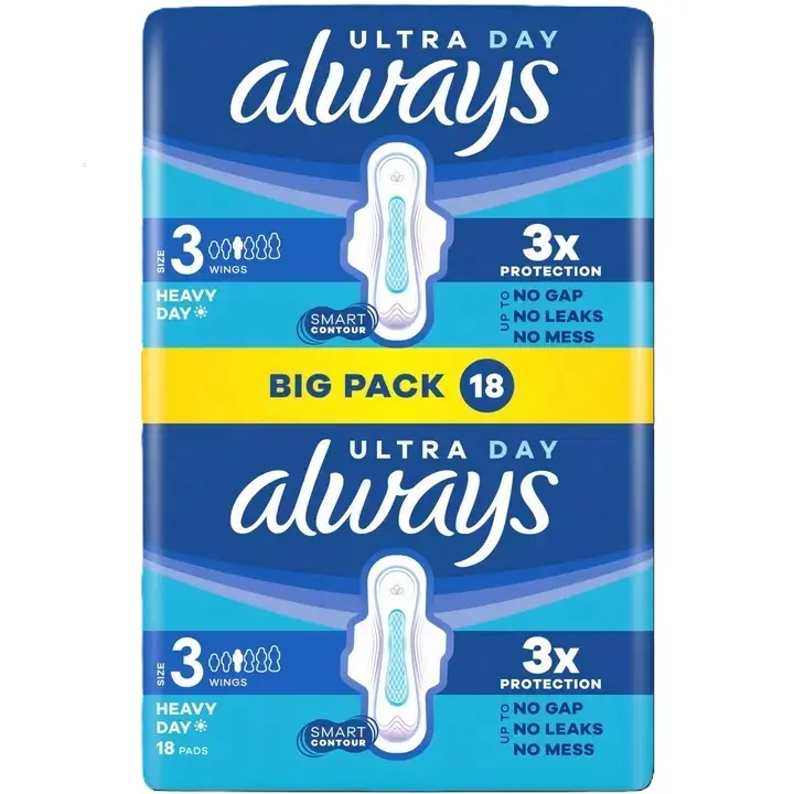 ALWAYS ULTRA DAY MAANDVERBAND LONG PLUS S3 18ST M/VLEUGELS