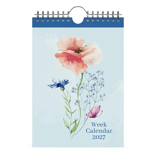 LANNOO WEEKKALENDER 2027 FLOWERS WATERCOLOUR