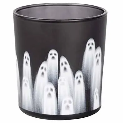 CO&TR TL-HOUDER GHOST GLAS 7.3X7.3XH8CM ZWART/WIT