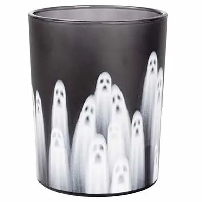CO&TR TL-HOUDER GHOST GLAS 10X10XH12.5CM ZWART/WIT