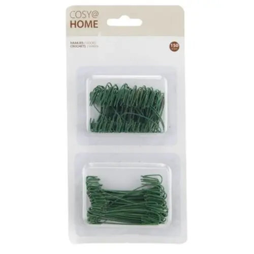 KERSTBALHAAKJES METAAL S/100 STANDAARD + 50 LARGE GROEN