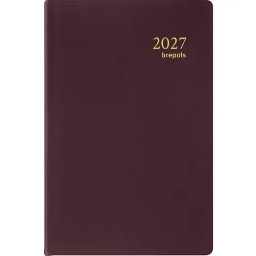 BREPOLS AGENDA DELTA SETA 8.1X12CM SOEPEL GENAAID 6-TALIG BORDEAUX