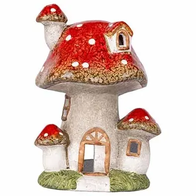 CO&TR TL-HOUDER PADDESTOELHUIS KERAMIEK 15X14XH21CM WIT/ROOD