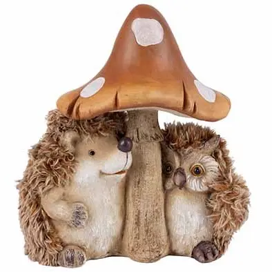 CO&TR EGEL & UIL MET PADDESTOEL POLYRESIN 17X10XH21CM