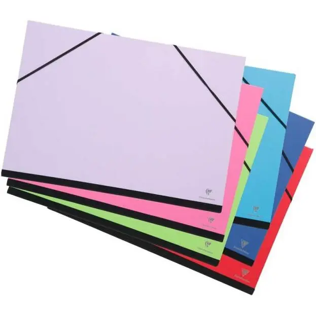 CLAIREFONTAINE TEKENMAP KARTON 26X33CM M/ELASTIEK (A4) KLEUR ASS