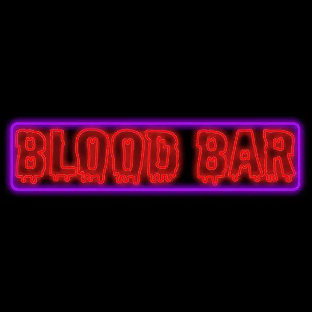 HALLO. FF NEON LEDBORD BLOOD BAR 95XH24CM