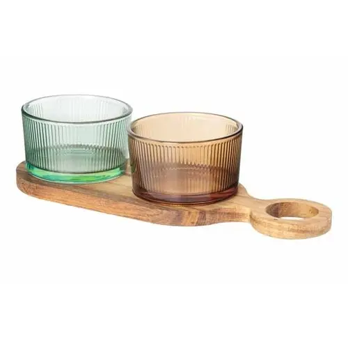 CO&TR APEROSET SOLUNA 3DLG SERVEERPLANK 27.5X10CM +2 GLAASJES