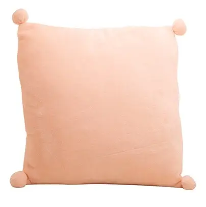 [301598] KUSSEN POLYESTER 45X45CM POMPON LICHT ROZE -P- -F-