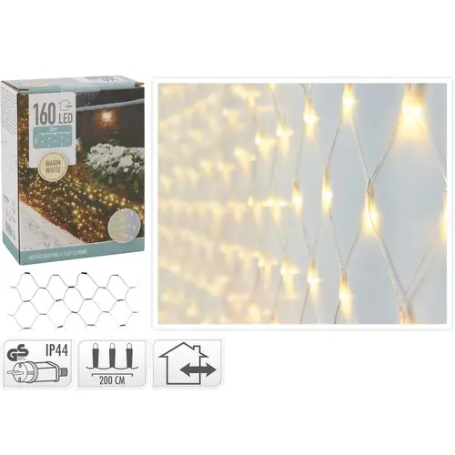 [261919] KVL BUI NETVERLICHTING SN:TRANSP. 2X1M 160LED WW