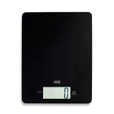[246003] ADE KEUKENWEEGSCH. 5KG/1GR ELECTR. LEONI ZWART (IN.1CR2032)