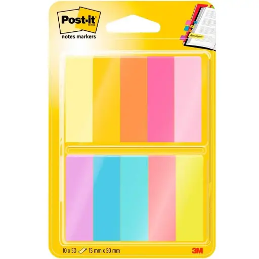 [263512] POST-IT MARKEERSTROKEN 15X50MM 10BLOKKEN/50BLAADJES