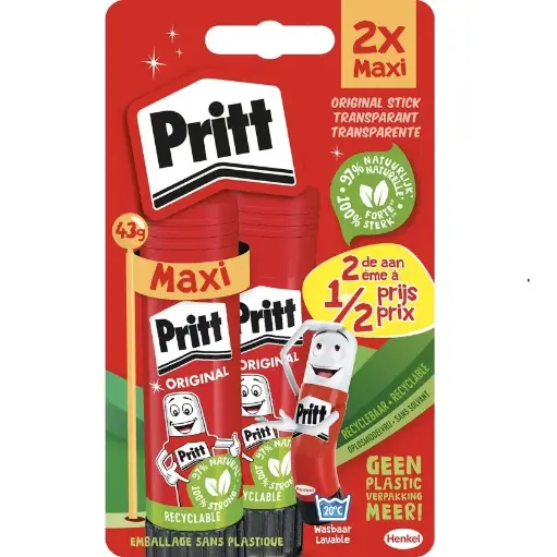 [231588] PRITT STICK 2X43GR 2DE HALVE PRIJS